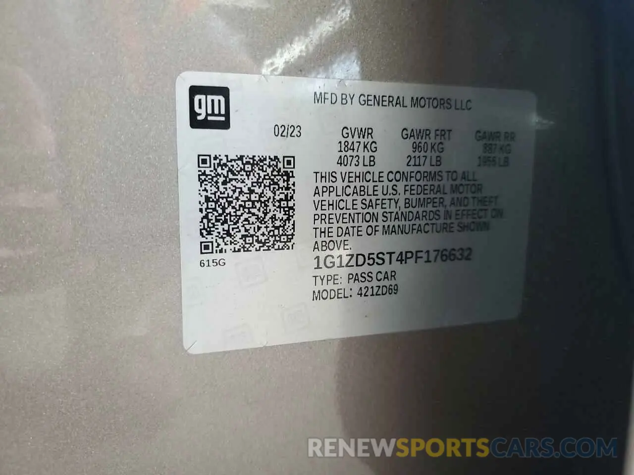 12 Photograph of a damaged car 1G1ZD5ST4PF176632 CHEVROLET MALIBU 2023