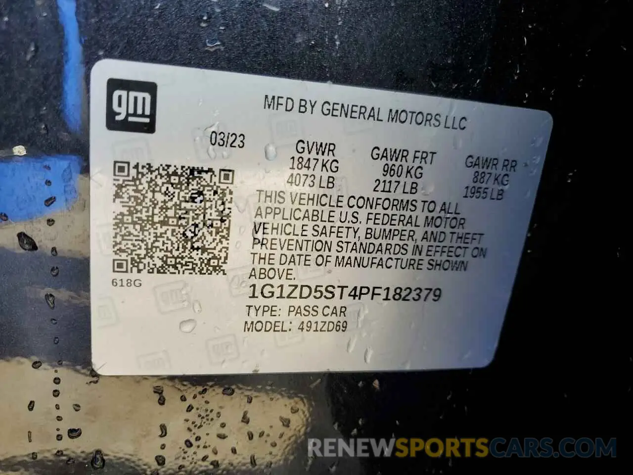 13 Photograph of a damaged car 1G1ZD5ST4PF182379 CHEVROLET MALIBU 2023