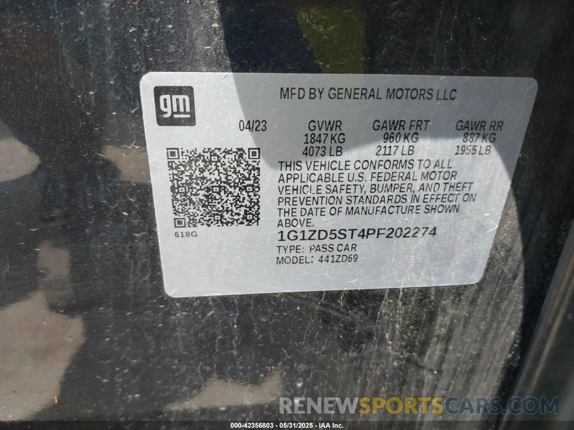 9 Photograph of a damaged car 1G1ZD5ST4PF202274 CHEVROLET MALIBU 2023