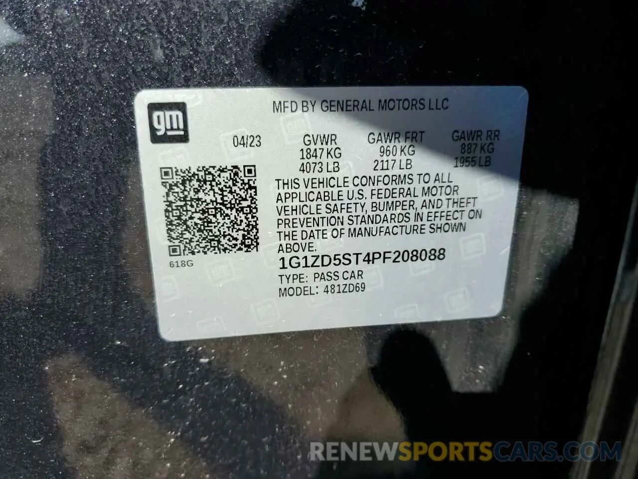 13 Photograph of a damaged car 1G1ZD5ST4PF208088 CHEVROLET MALIBU 2023