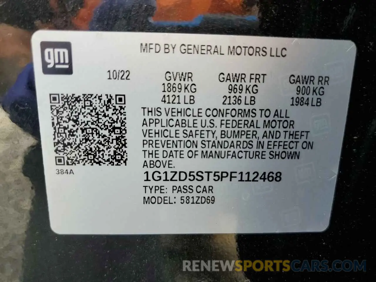 12 Photograph of a damaged car 1G1ZD5ST5PF112468 CHEVROLET MALIBU 2023