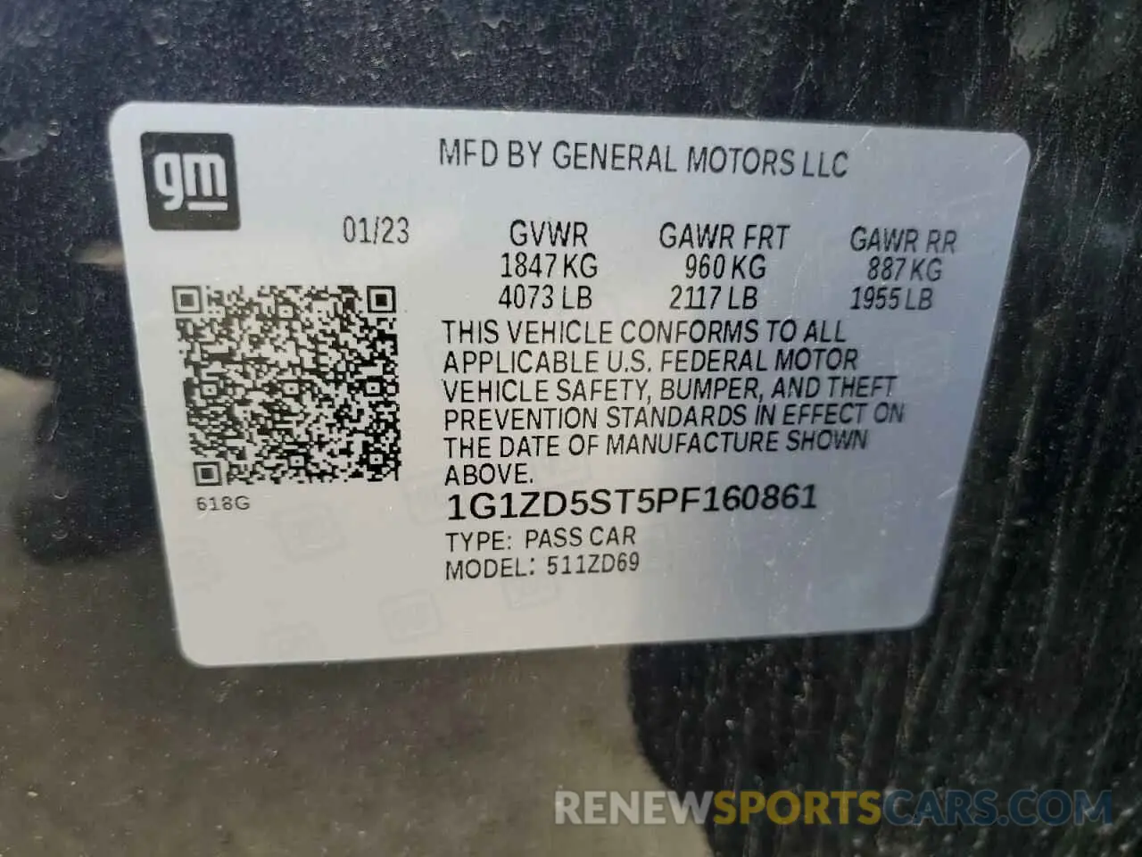 12 Photograph of a damaged car 1G1ZD5ST5PF160861 CHEVROLET MALIBU 2023