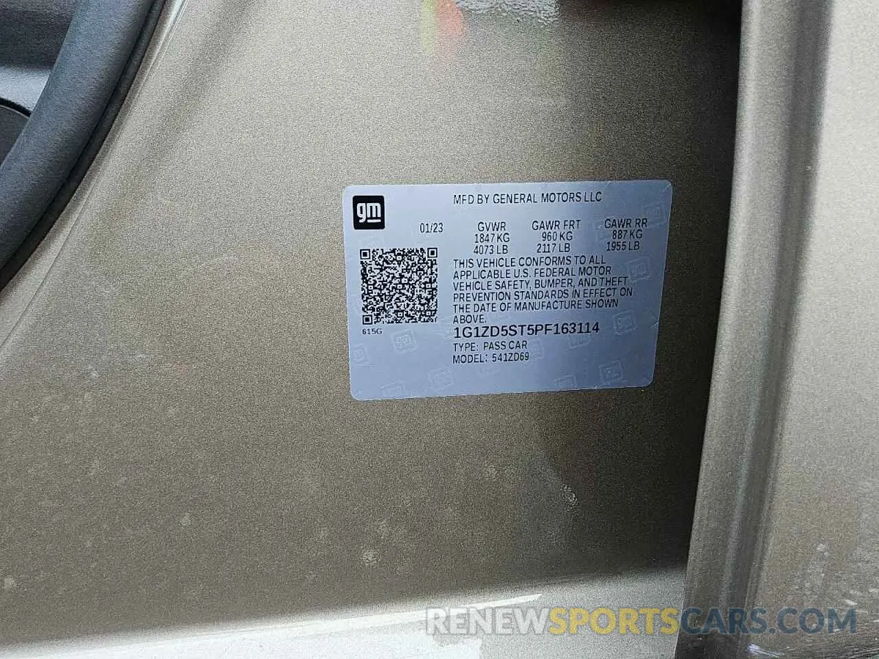 12 Photograph of a damaged car 1G1ZD5ST5PF163114 CHEVROLET MALIBU 2023