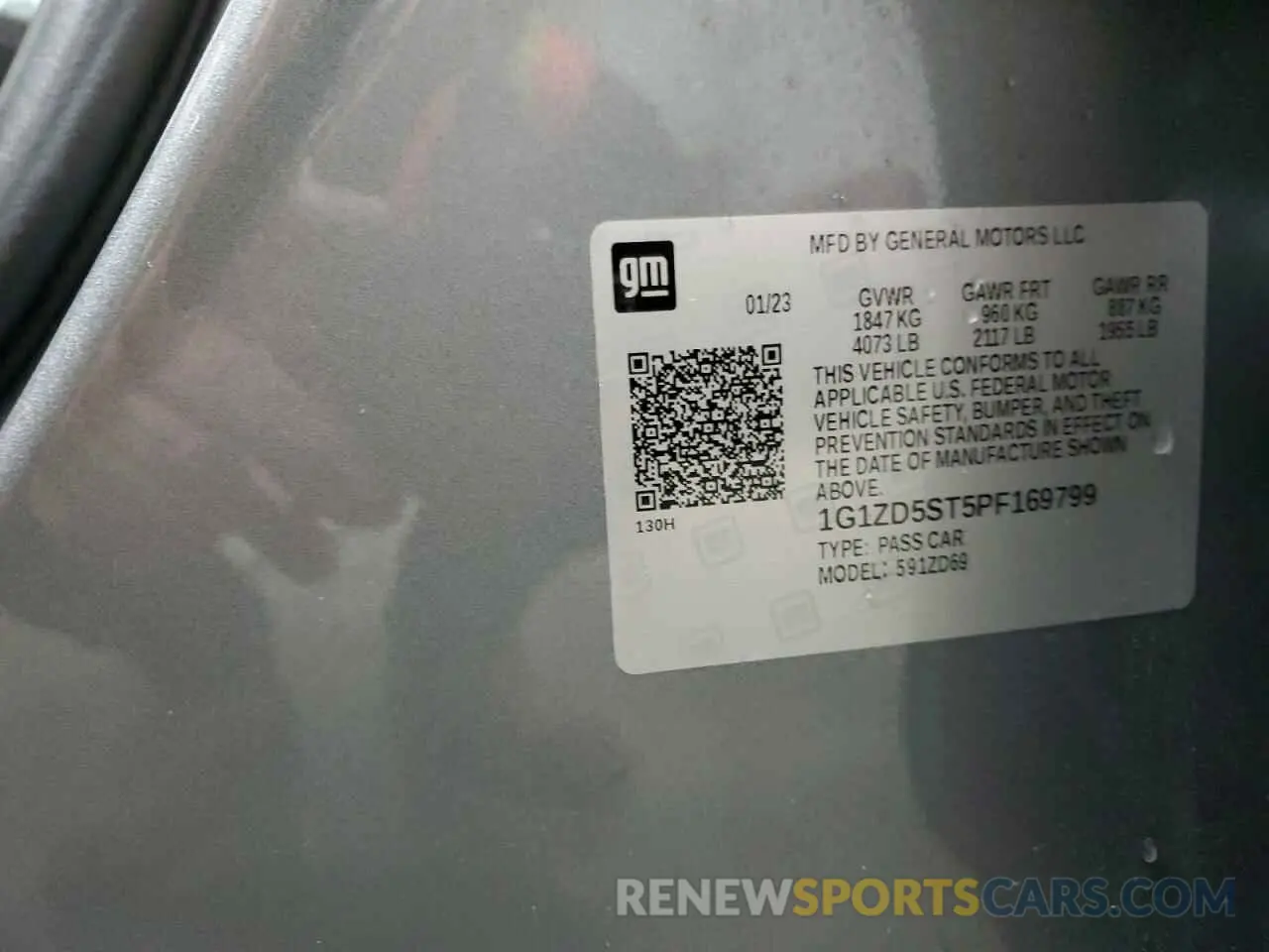 13 Photograph of a damaged car 1G1ZD5ST5PF169799 CHEVROLET MALIBU 2023