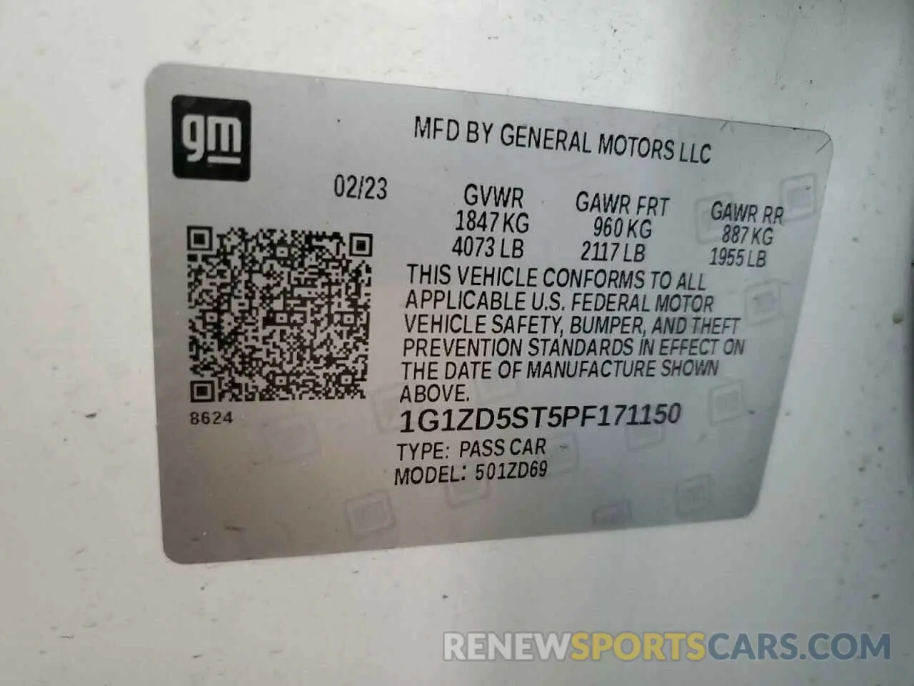13 Photograph of a damaged car 1G1ZD5ST5PF171150 CHEVROLET MALIBU 2023