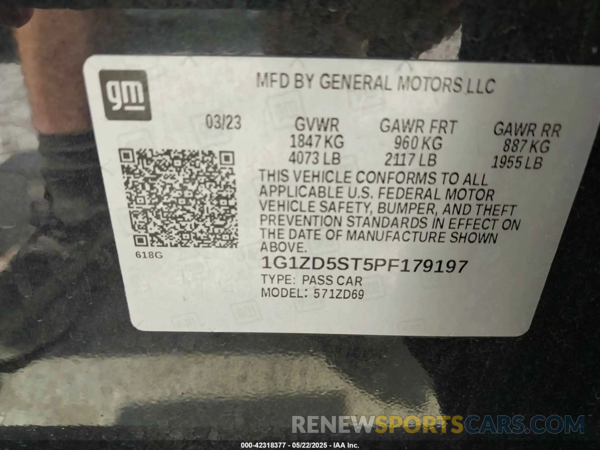 9 Photograph of a damaged car 1G1ZD5ST5PF179197 CHEVROLET MALIBU 2023