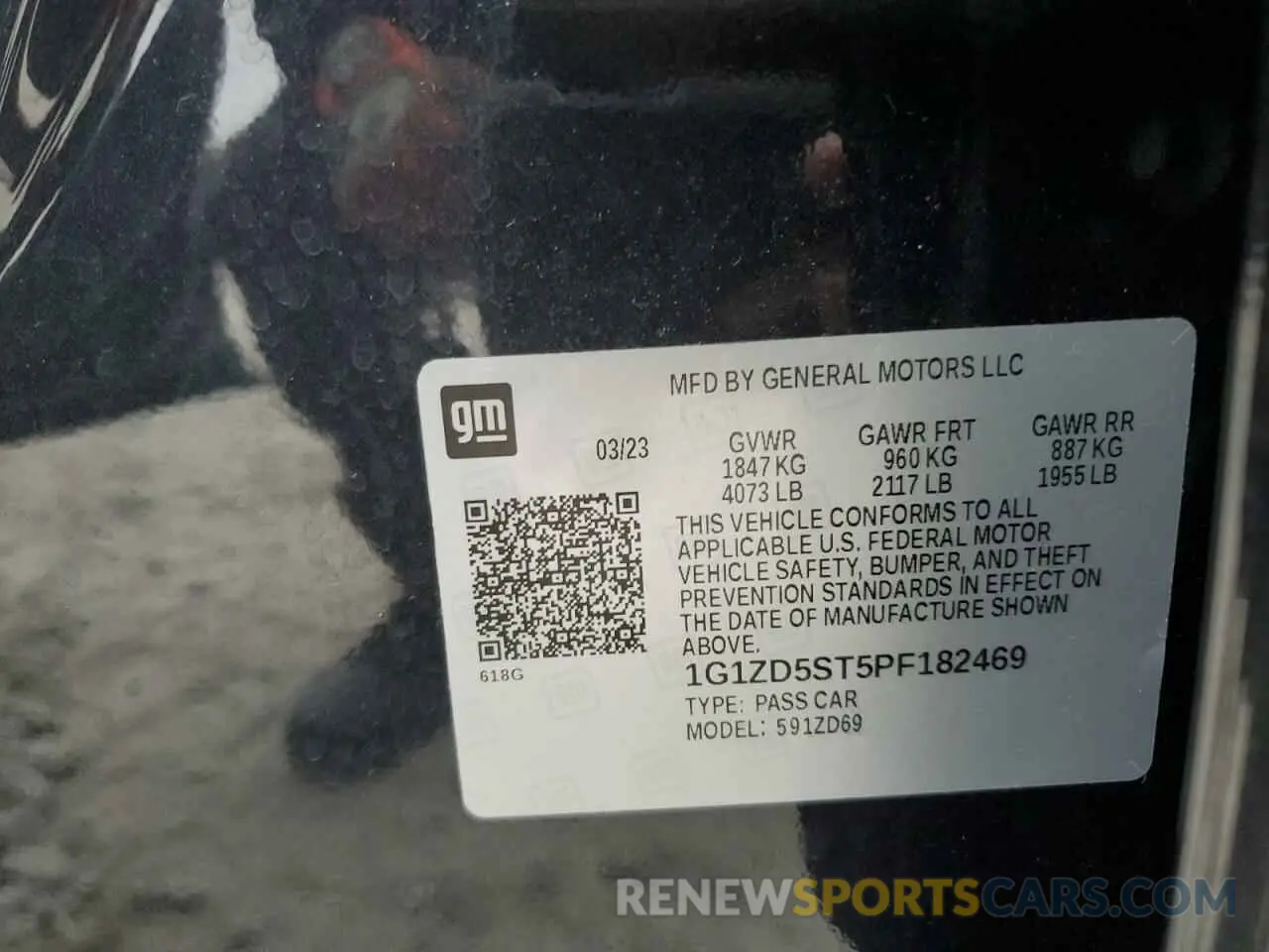 13 Photograph of a damaged car 1G1ZD5ST5PF182469 CHEVROLET MALIBU 2023
