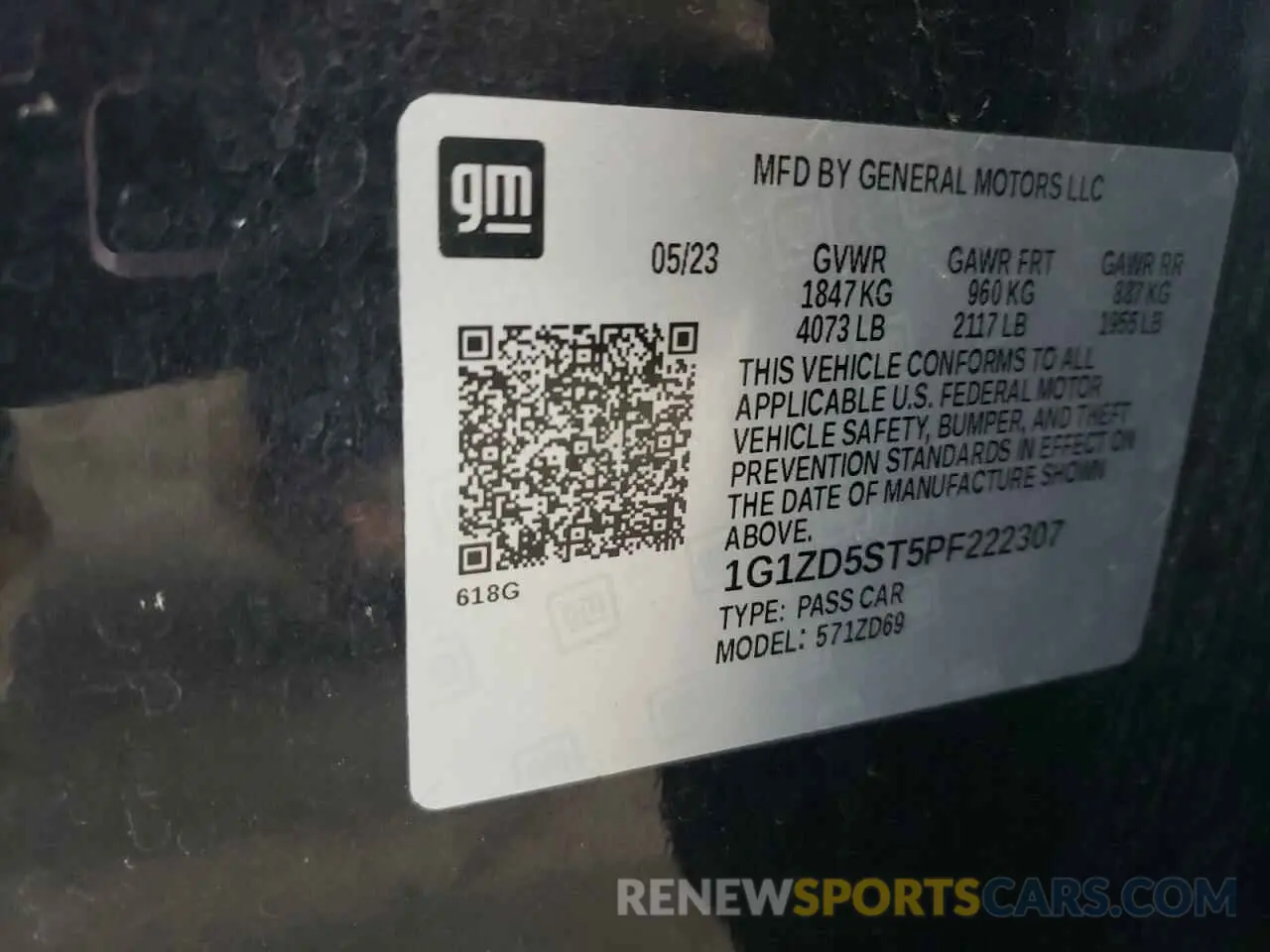 13 Photograph of a damaged car 1G1ZD5ST5PF222307 CHEVROLET MALIBU 2023