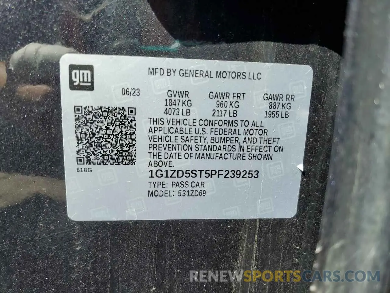13 Photograph of a damaged car 1G1ZD5ST5PF239253 CHEVROLET MALIBU 2023