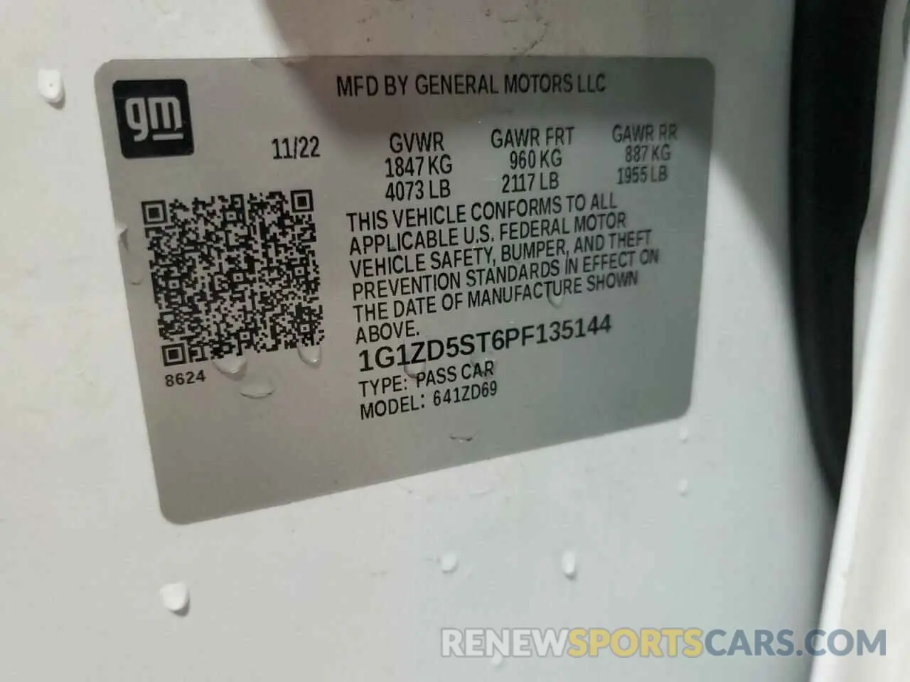 12 Photograph of a damaged car 1G1ZD5ST6PF135144 CHEVROLET MALIBU 2023