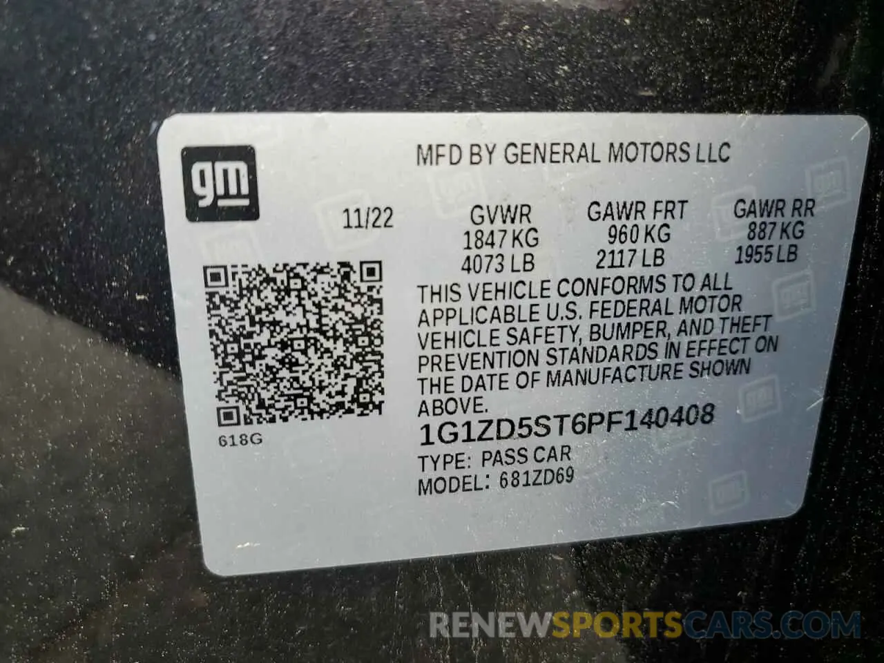 12 Photograph of a damaged car 1G1ZD5ST6PF140408 CHEVROLET MALIBU 2023