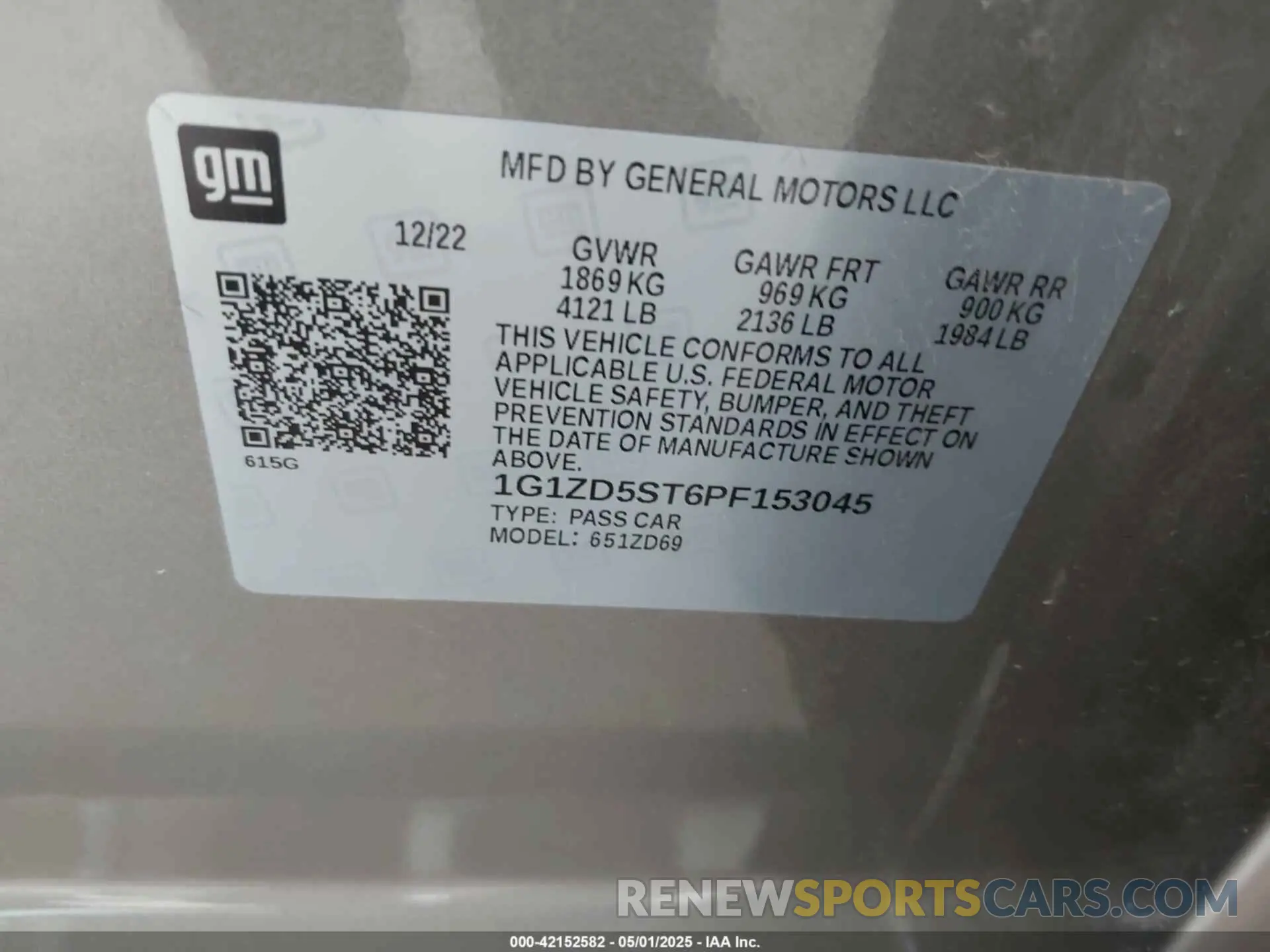 9 Photograph of a damaged car 1G1ZD5ST6PF153045 CHEVROLET MALIBU 2023