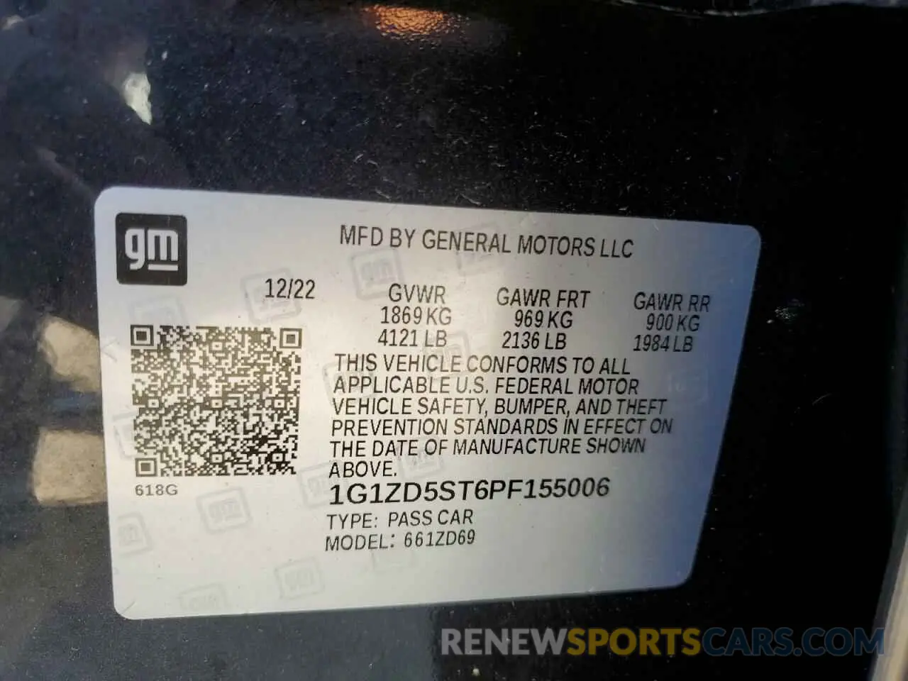 14 Photograph of a damaged car 1G1ZD5ST6PF155006 CHEVROLET MALIBU 2023