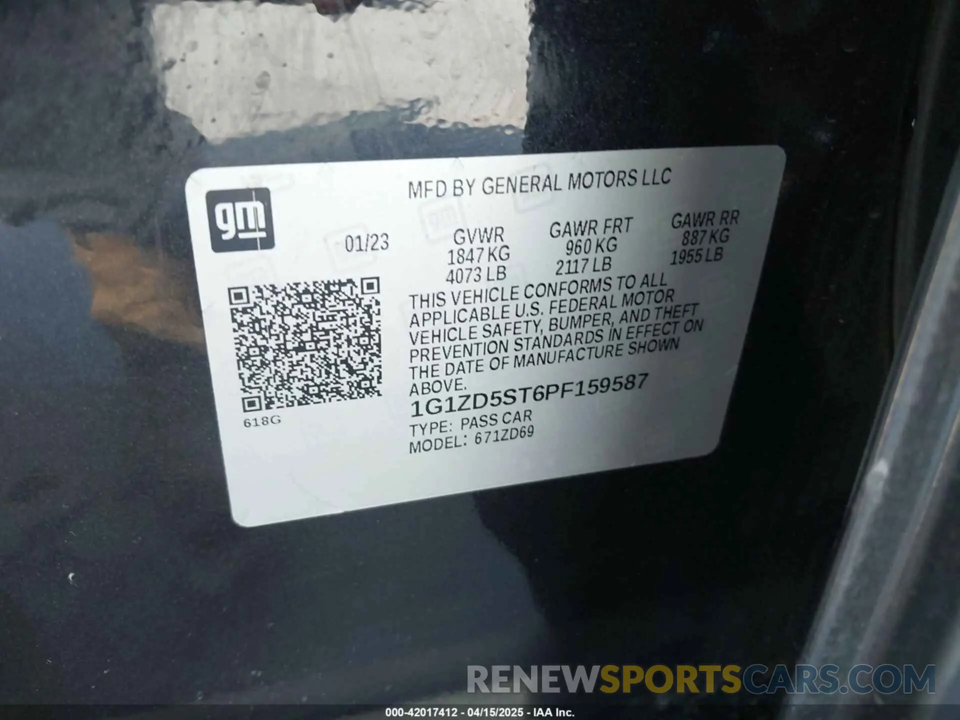 9 Photograph of a damaged car 1G1ZD5ST6PF159587 CHEVROLET MALIBU 2023