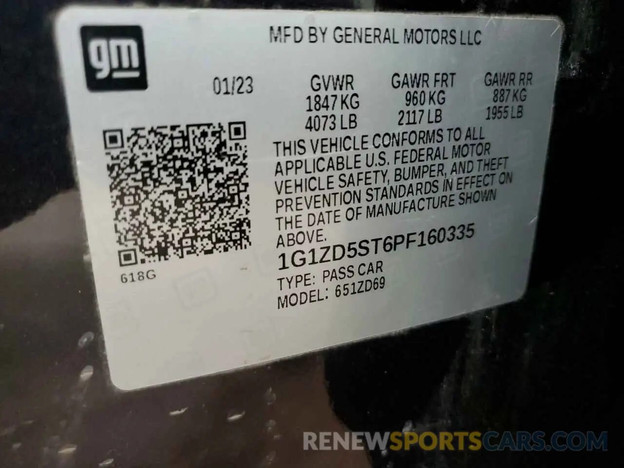 12 Photograph of a damaged car 1G1ZD5ST6PF160335 CHEVROLET MALIBU 2023