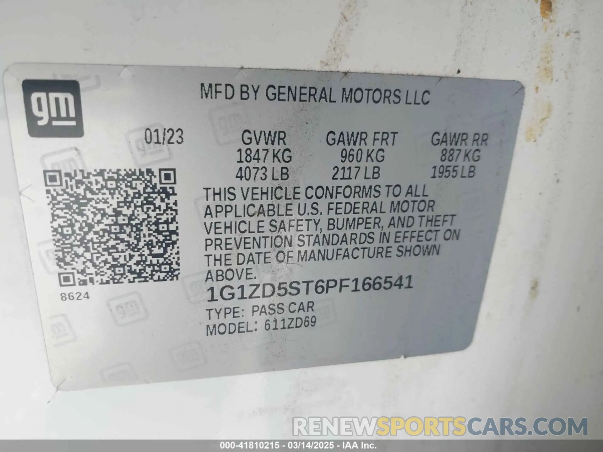 9 Photograph of a damaged car 1G1ZD5ST6PF166541 CHEVROLET MALIBU 2023
