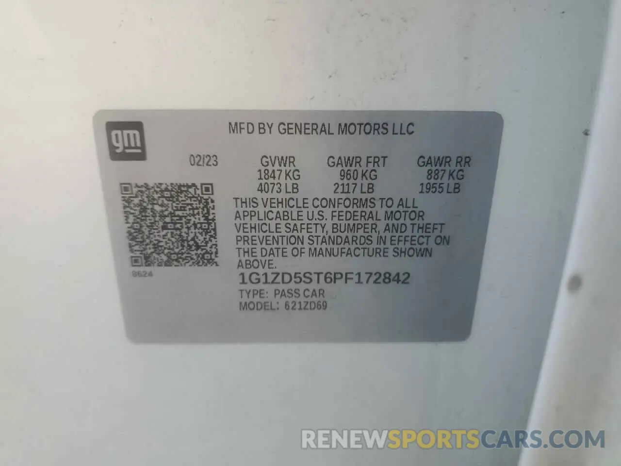 13 Photograph of a damaged car 1G1ZD5ST6PF172842 CHEVROLET MALIBU 2023