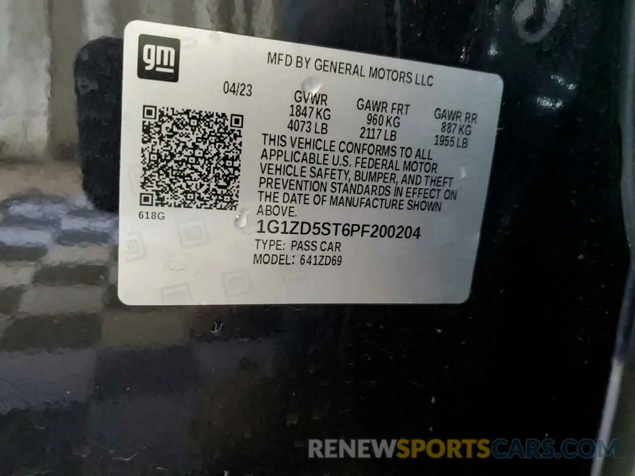 13 Photograph of a damaged car 1G1ZD5ST6PF200204 CHEVROLET MALIBU 2023