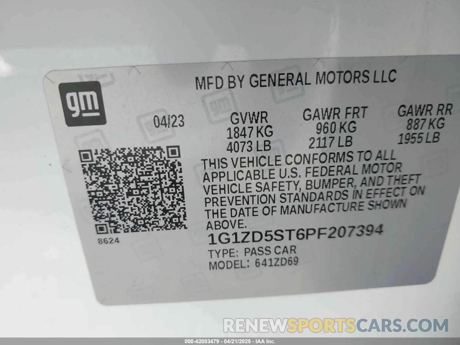 9 Photograph of a damaged car 1G1ZD5ST6PF207394 CHEVROLET MALIBU 2023