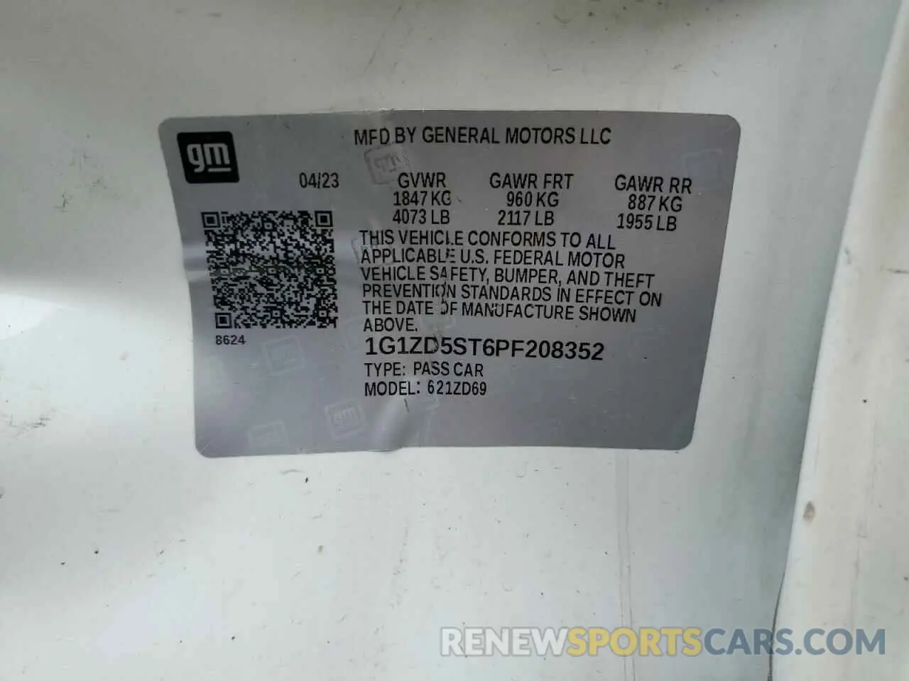 13 Photograph of a damaged car 1G1ZD5ST6PF208352 CHEVROLET MALIBU 2023
