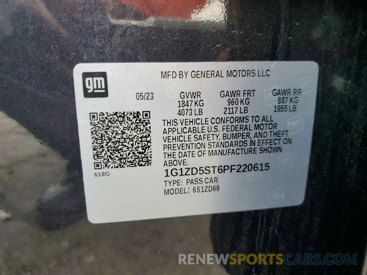 13 Photograph of a damaged car 1G1ZD5ST6PF220615 CHEVROLET MALIBU 2023