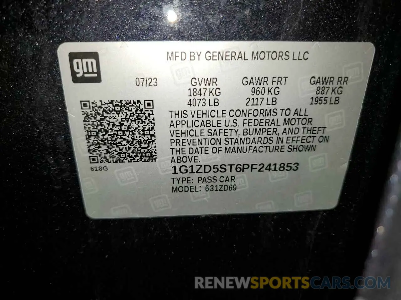 12 Photograph of a damaged car 1G1ZD5ST6PF241853 CHEVROLET MALIBU 2023