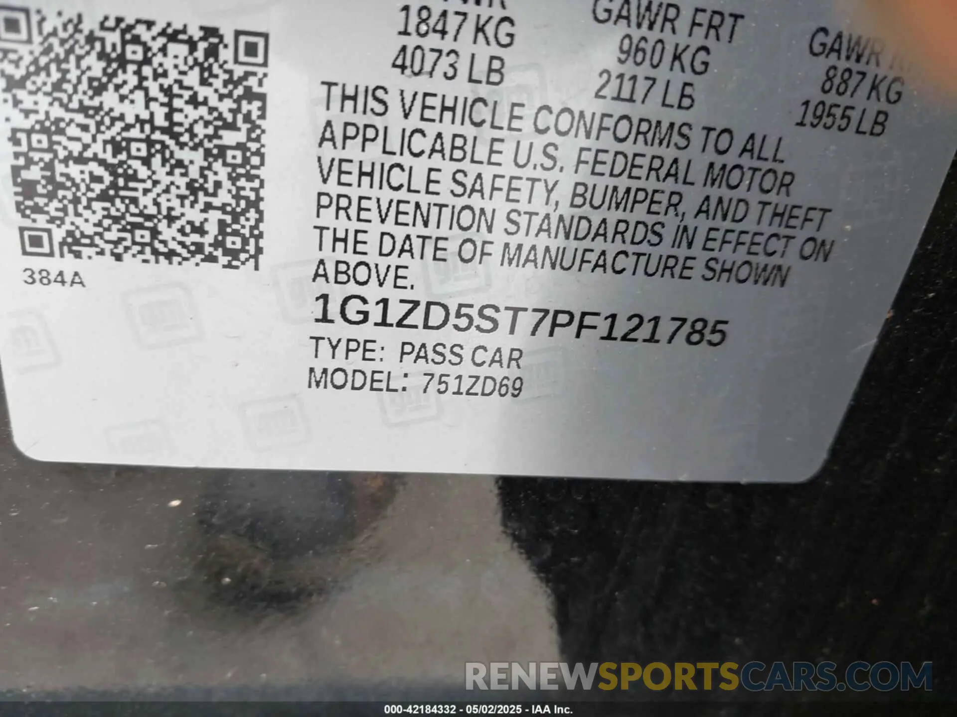 9 Photograph of a damaged car 1G1ZD5ST7PF121785 CHEVROLET MALIBU 2023