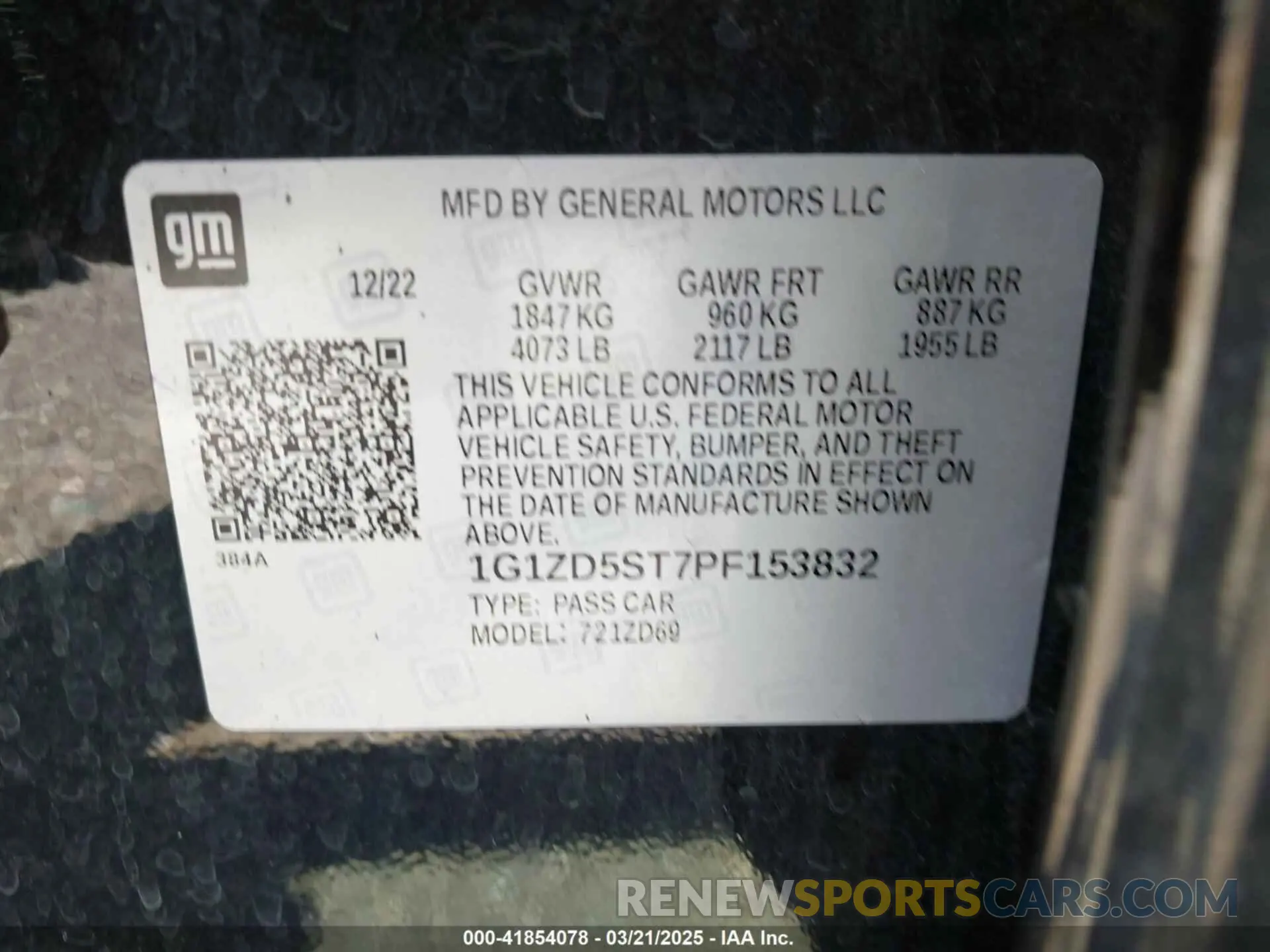 9 Photograph of a damaged car 1G1ZD5ST7PF153832 CHEVROLET MALIBU 2023