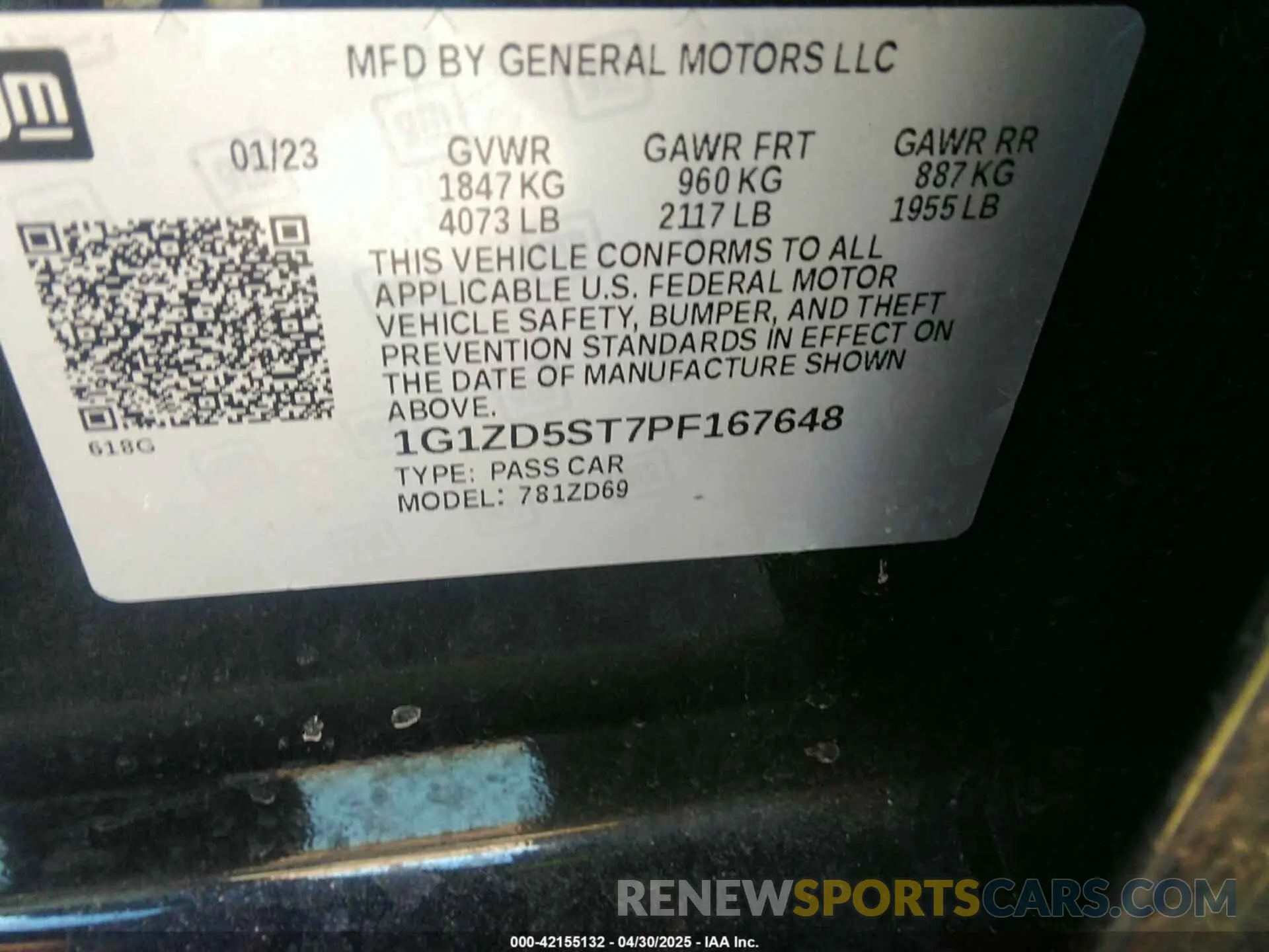 9 Photograph of a damaged car 1G1ZD5ST7PF167648 CHEVROLET MALIBU 2023