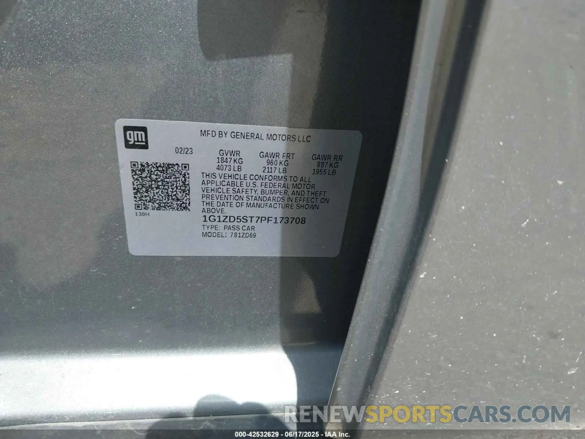 9 Photograph of a damaged car 1G1ZD5ST7PF173708 CHEVROLET MALIBU 2023