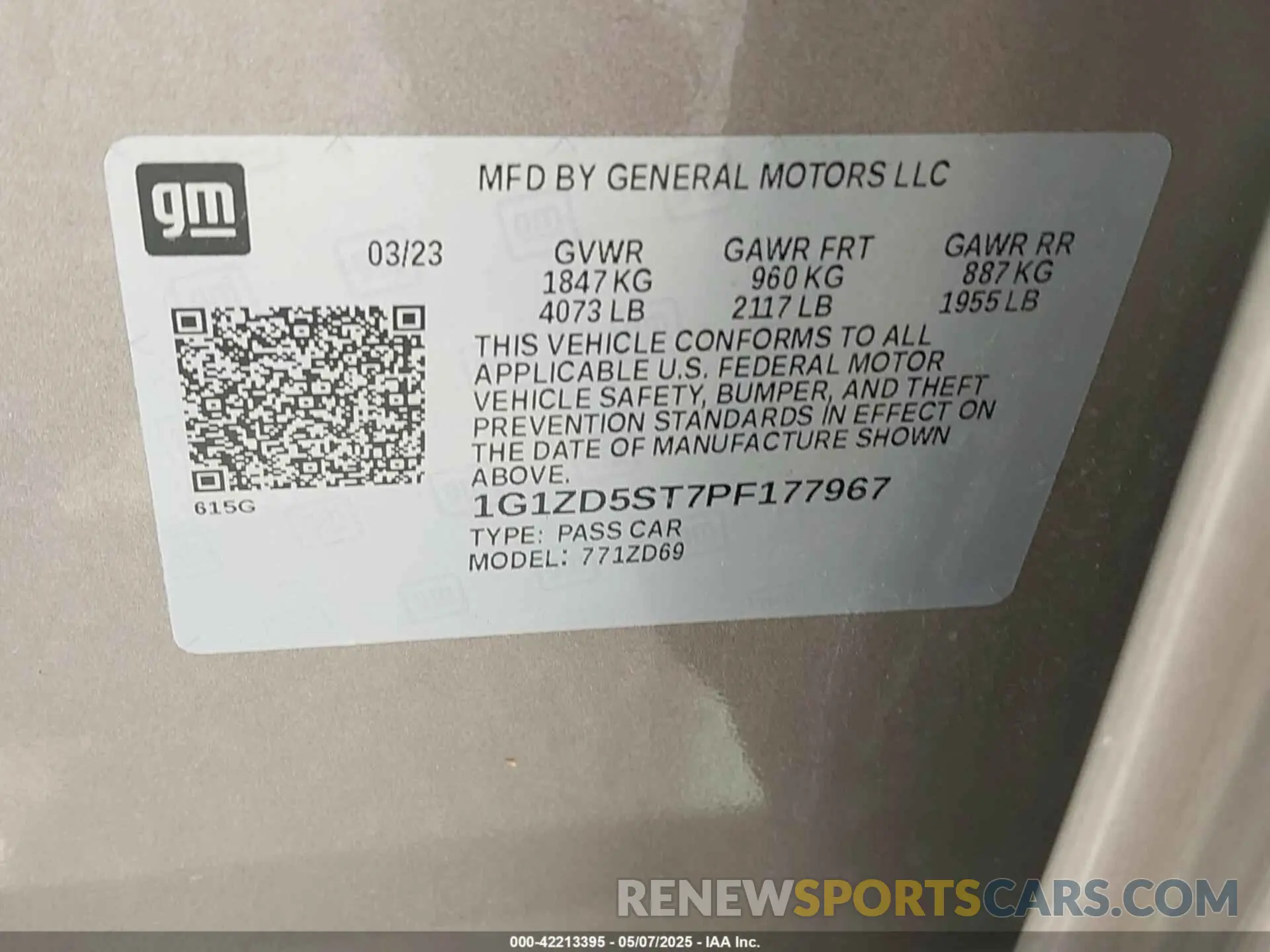 9 Photograph of a damaged car 1G1ZD5ST7PF177967 CHEVROLET MALIBU 2023