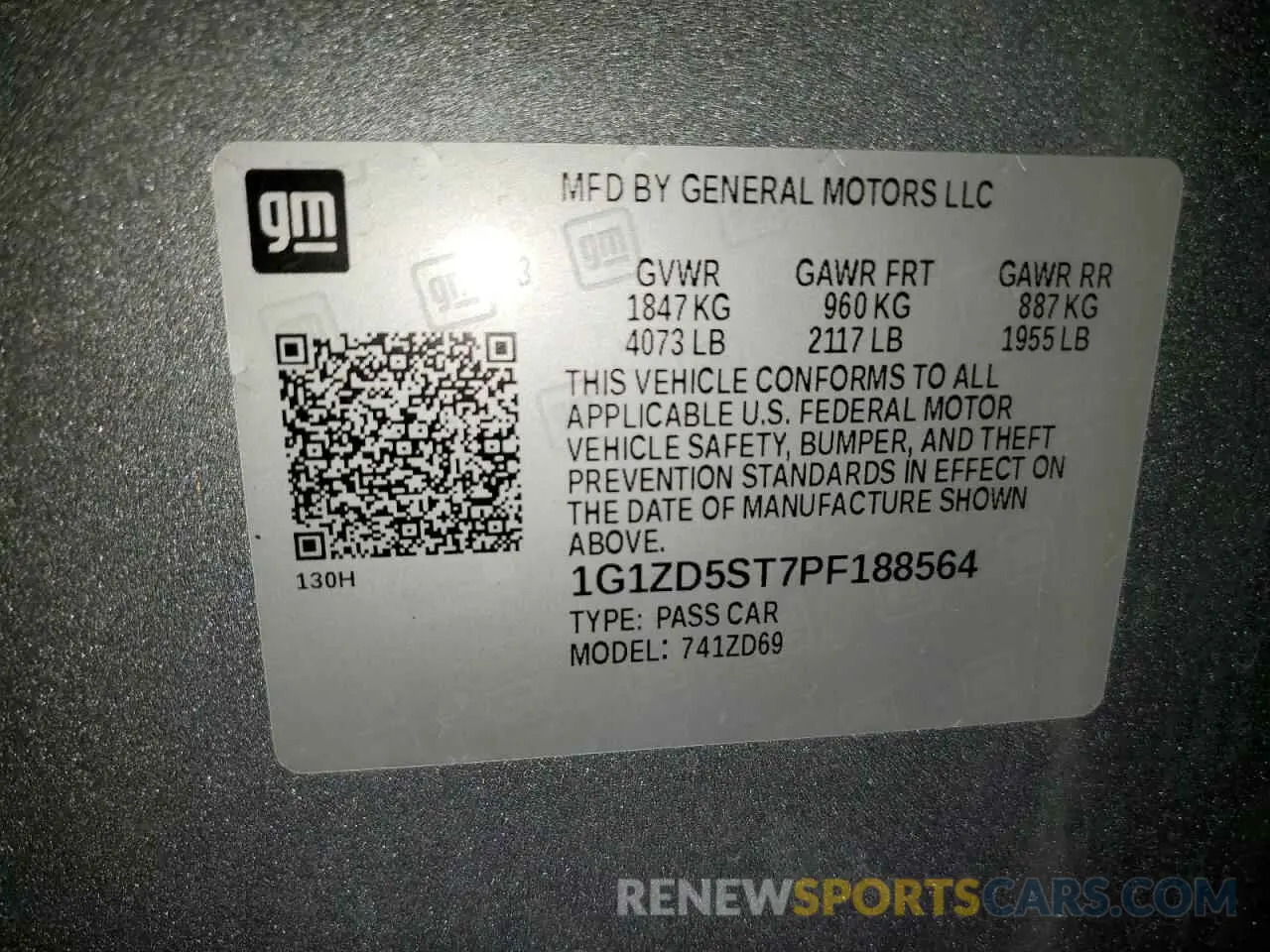 13 Photograph of a damaged car 1G1ZD5ST7PF188564 CHEVROLET MALIBU 2023