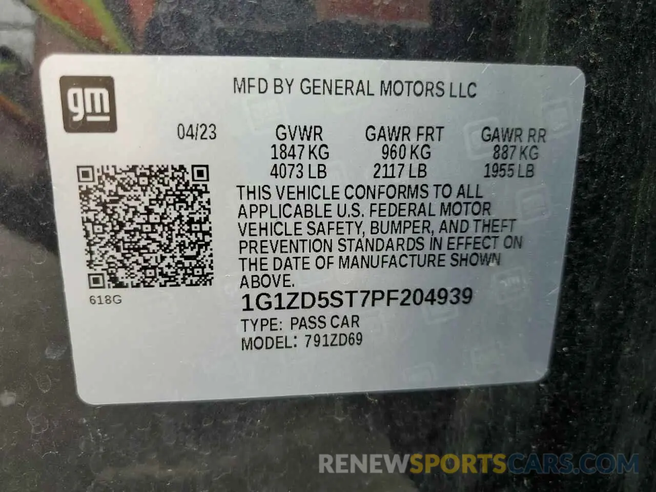 12 Photograph of a damaged car 1G1ZD5ST7PF204939 CHEVROLET MALIBU 2023