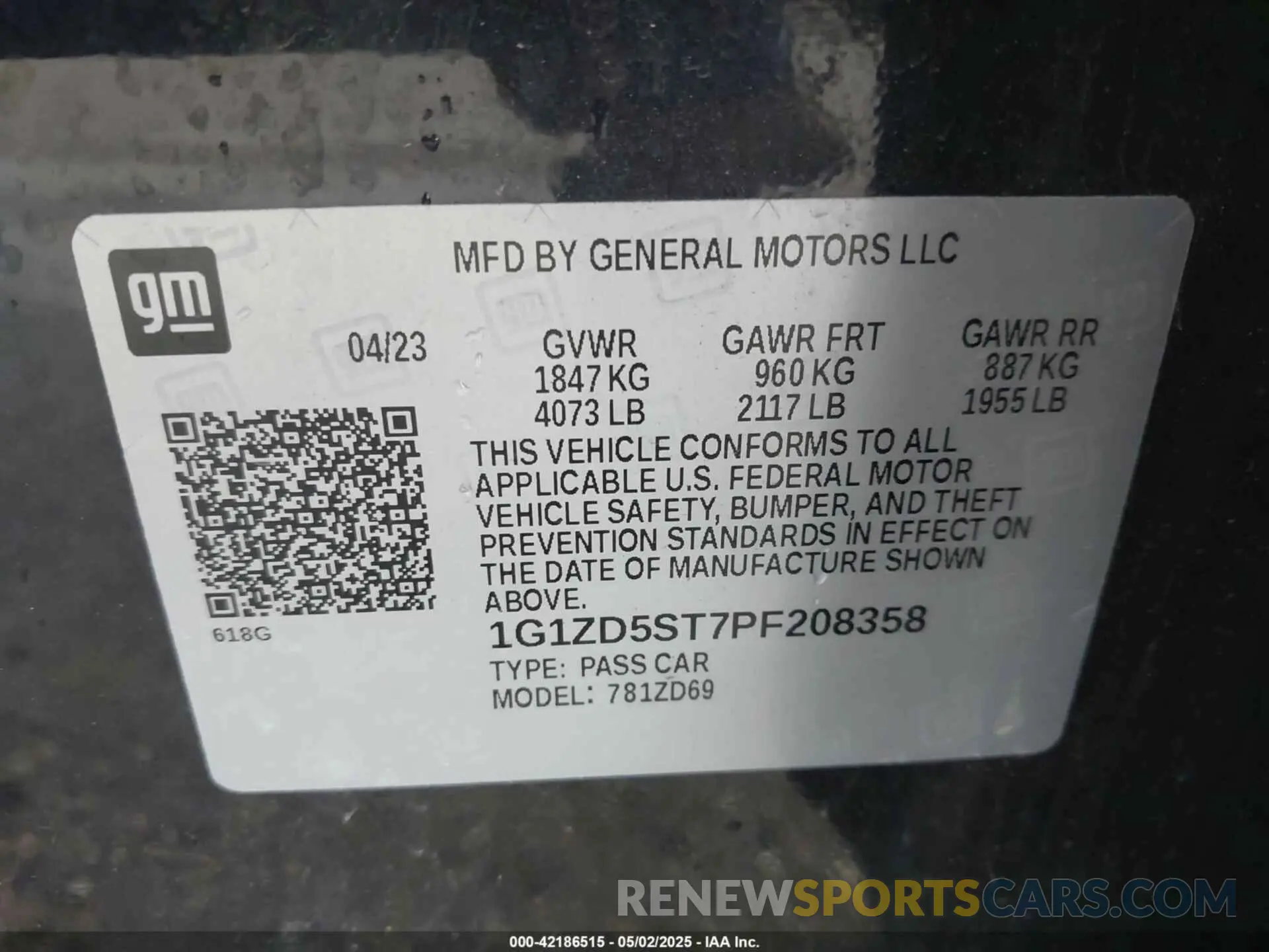 9 Photograph of a damaged car 1G1ZD5ST7PF208358 CHEVROLET MALIBU 2023