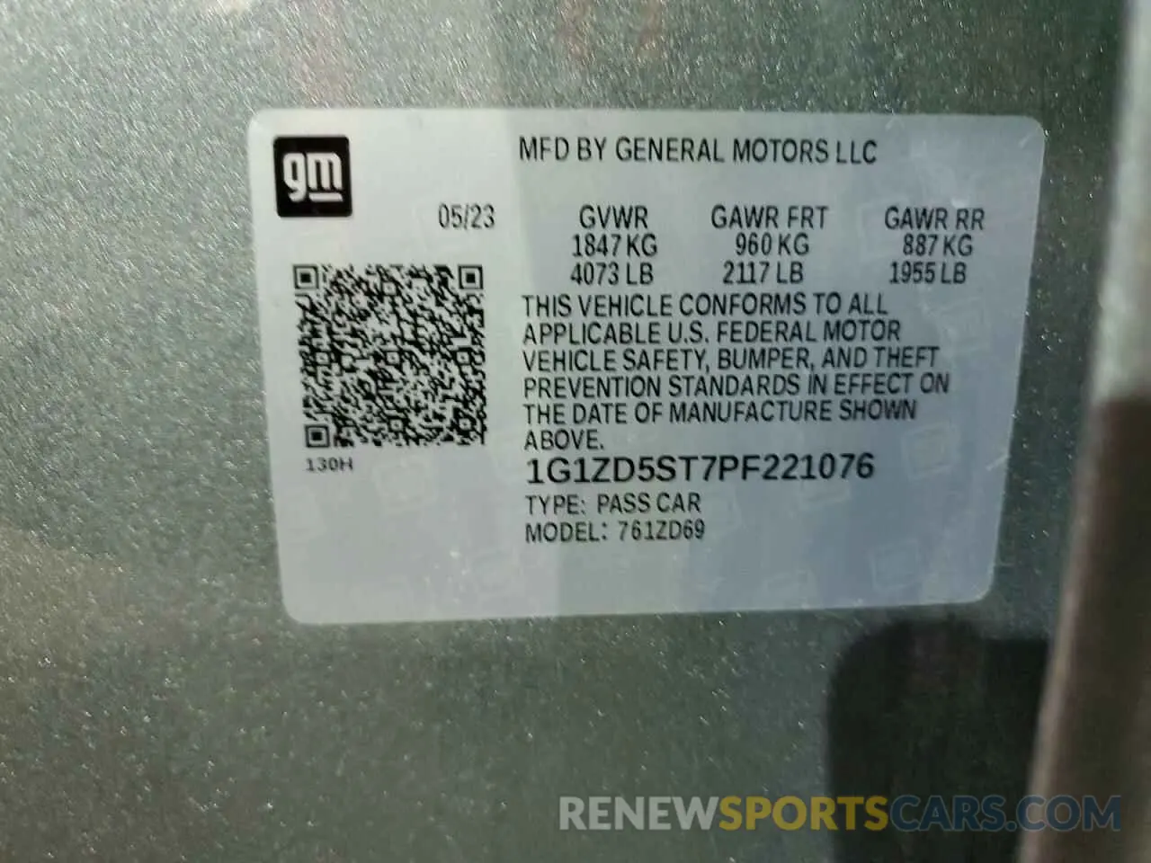13 Photograph of a damaged car 1G1ZD5ST7PF221076 CHEVROLET MALIBU 2023