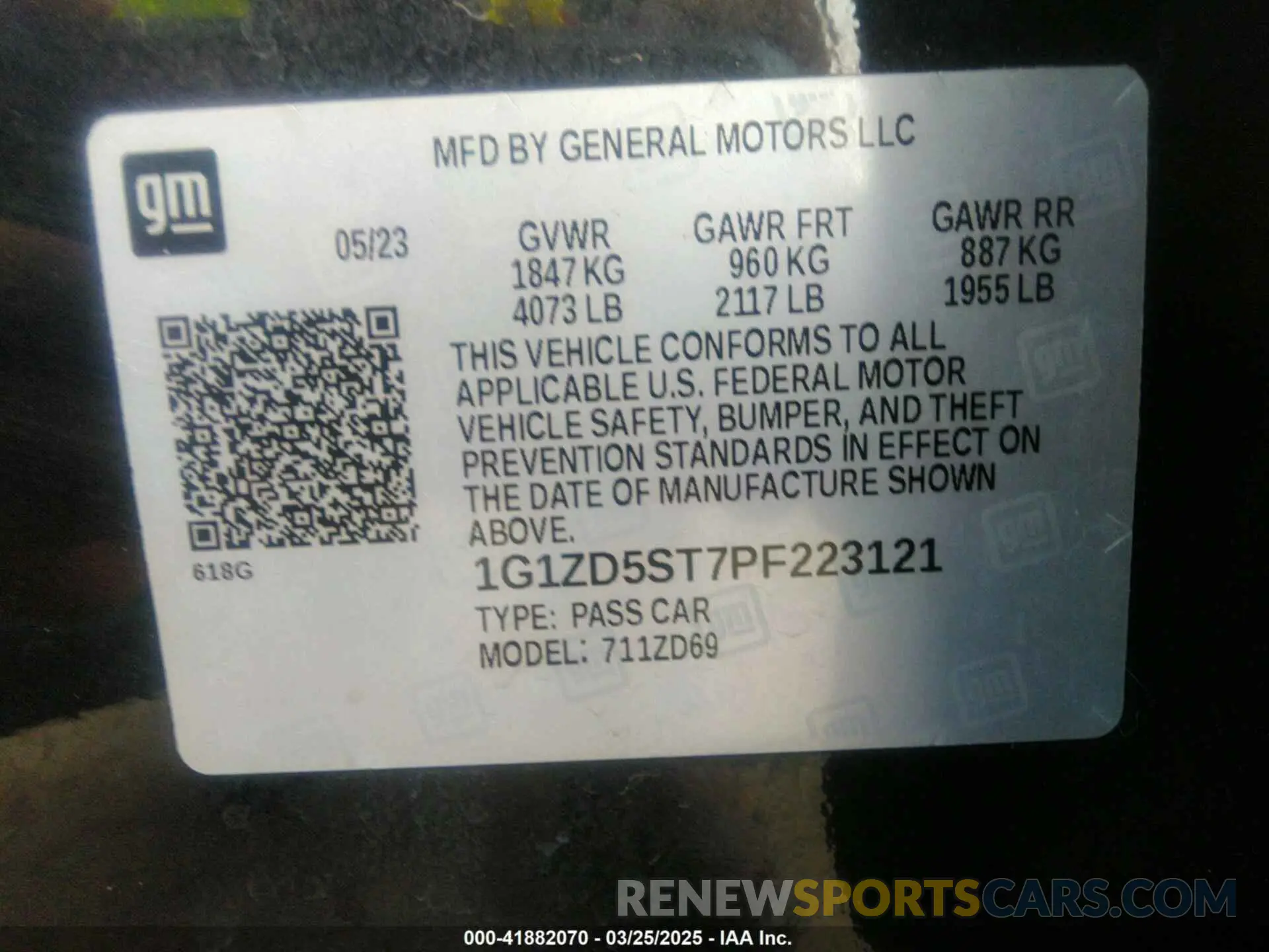 9 Photograph of a damaged car 1G1ZD5ST7PF223121 CHEVROLET MALIBU 2023