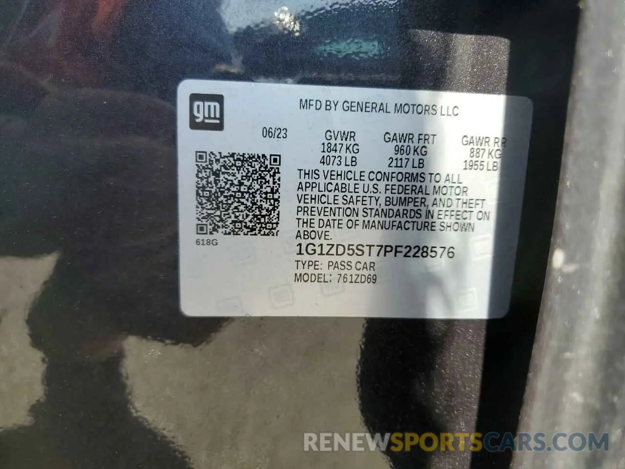 15 Photograph of a damaged car 1G1ZD5ST7PF228576 CHEVROLET MALIBU 2023