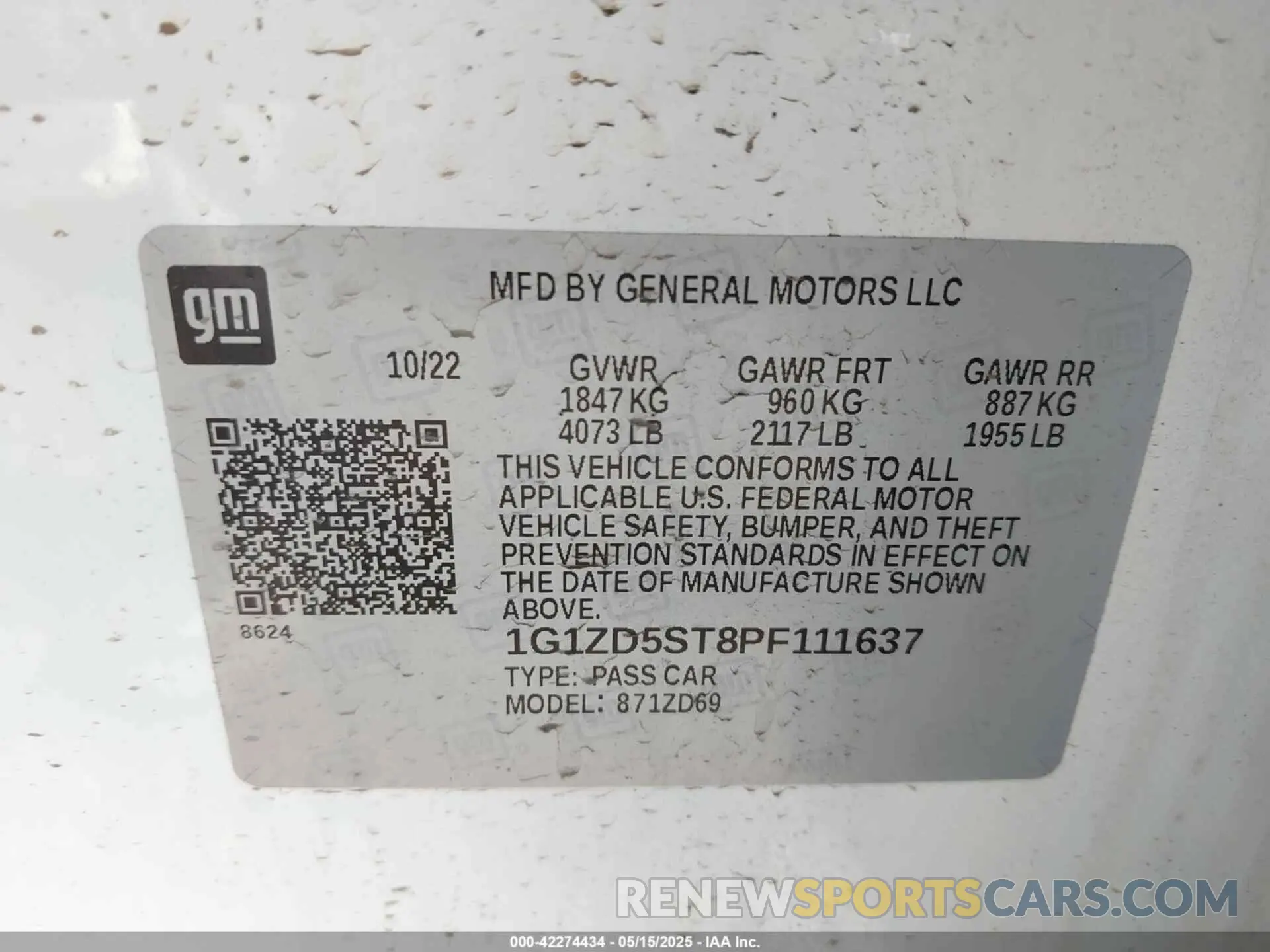 9 Photograph of a damaged car 1G1ZD5ST8PF111637 CHEVROLET MALIBU 2023