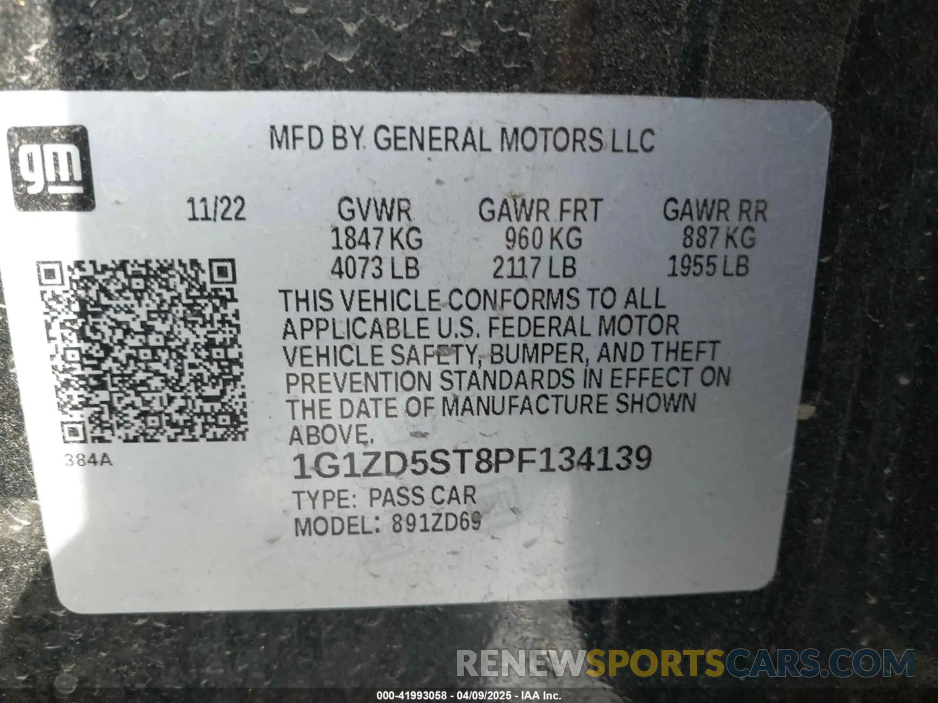 9 Photograph of a damaged car 1G1ZD5ST8PF134139 CHEVROLET MALIBU 2023