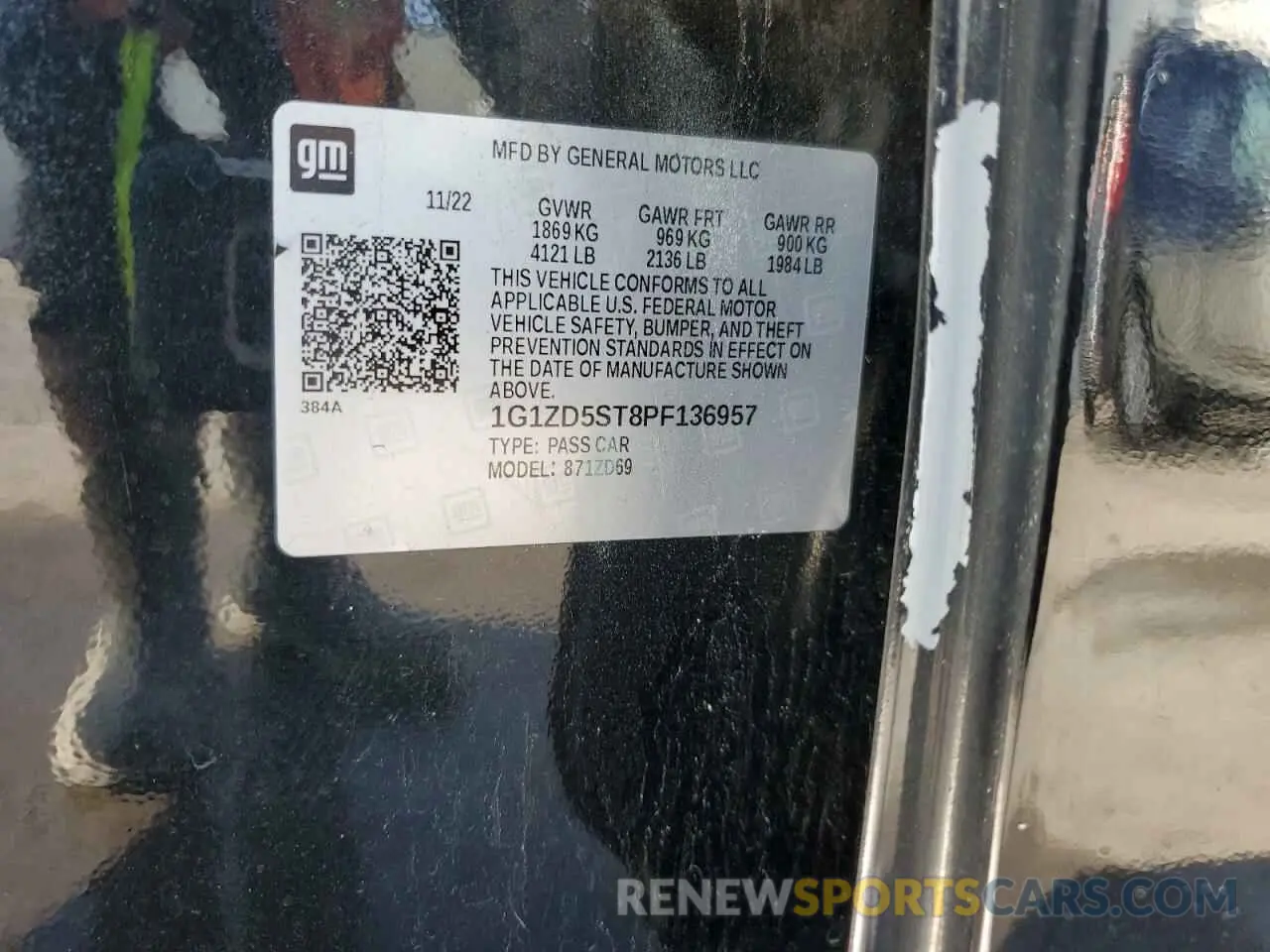 12 Photograph of a damaged car 1G1ZD5ST8PF136957 CHEVROLET MALIBU 2023