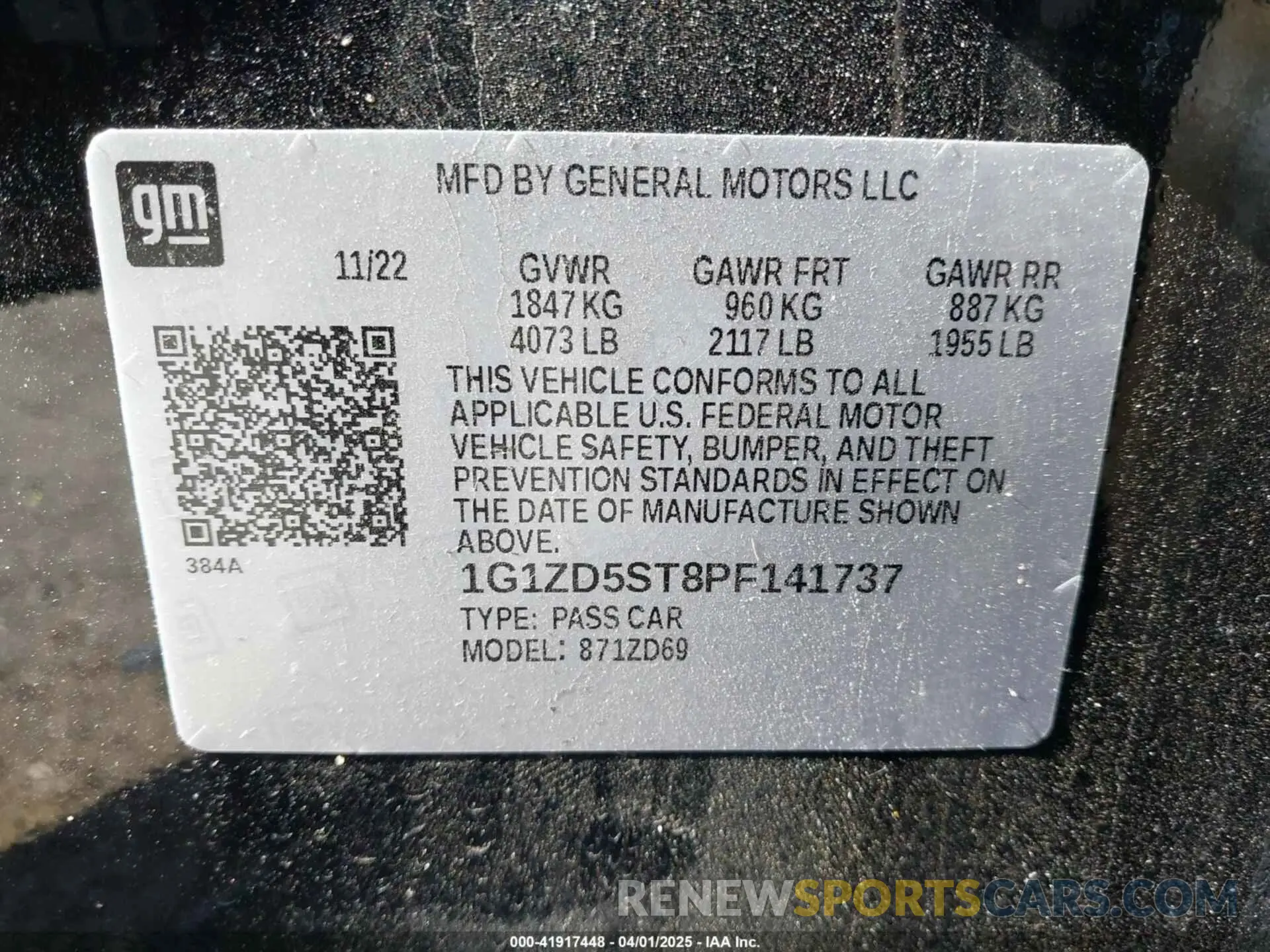 9 Photograph of a damaged car 1G1ZD5ST8PF141737 CHEVROLET MALIBU 2023