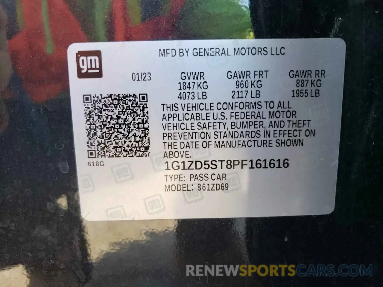 12 Photograph of a damaged car 1G1ZD5ST8PF161616 CHEVROLET MALIBU 2023
