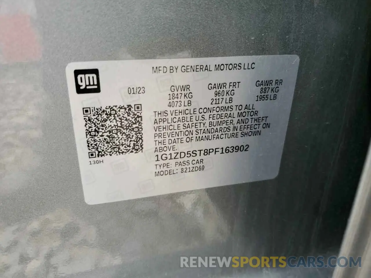 12 Photograph of a damaged car 1G1ZD5ST8PF163902 CHEVROLET MALIBU 2023