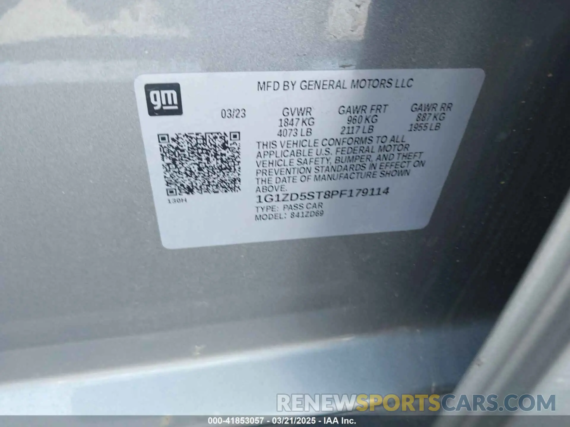 9 Photograph of a damaged car 1G1ZD5ST8PF179114 CHEVROLET MALIBU 2023