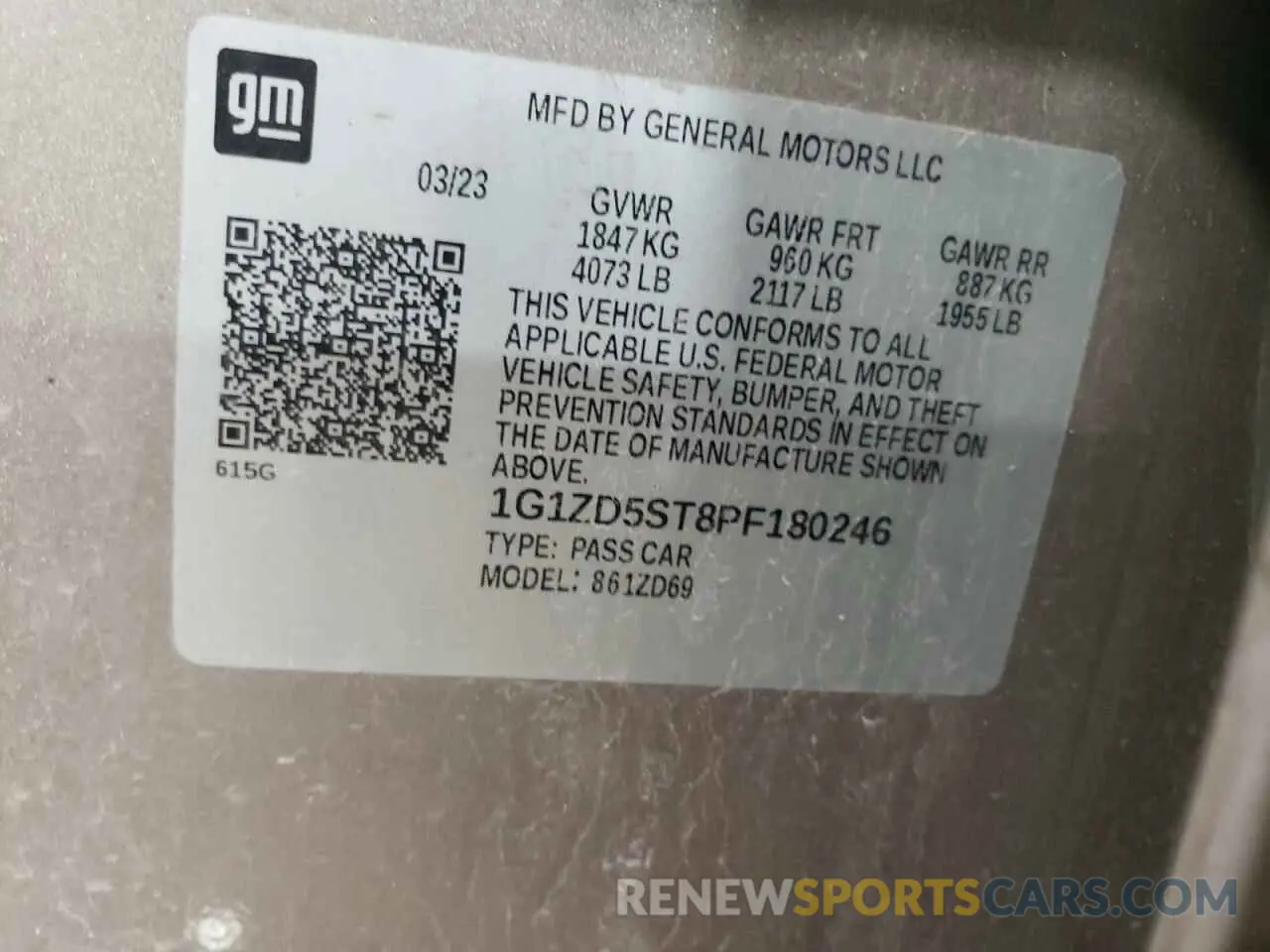 13 Photograph of a damaged car 1G1ZD5ST8PF180246 CHEVROLET MALIBU 2023