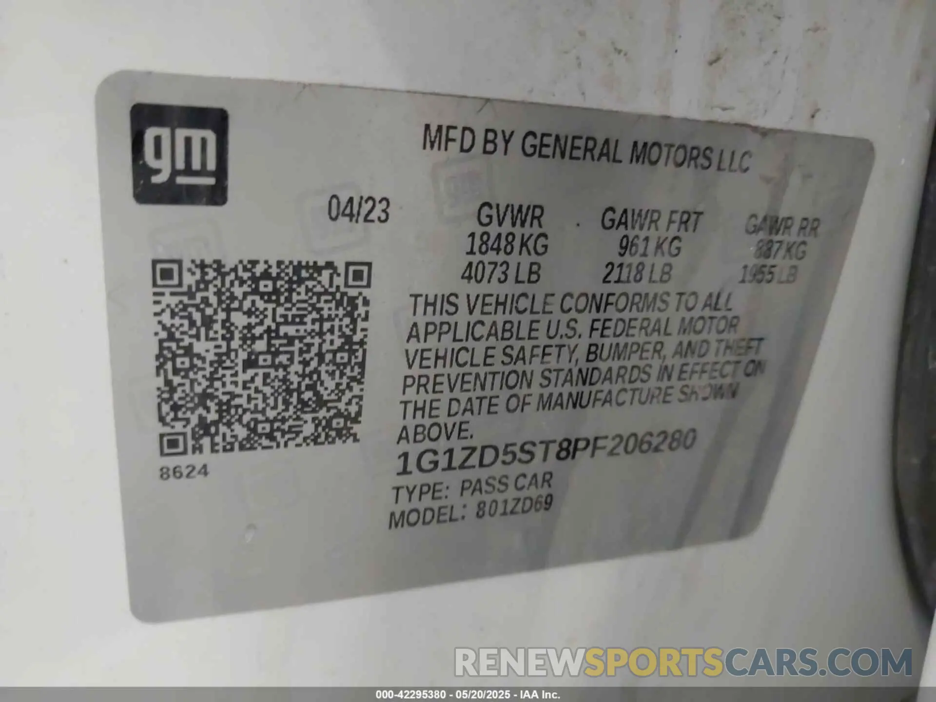 9 Photograph of a damaged car 1G1ZD5ST8PF206280 CHEVROLET MALIBU 2023