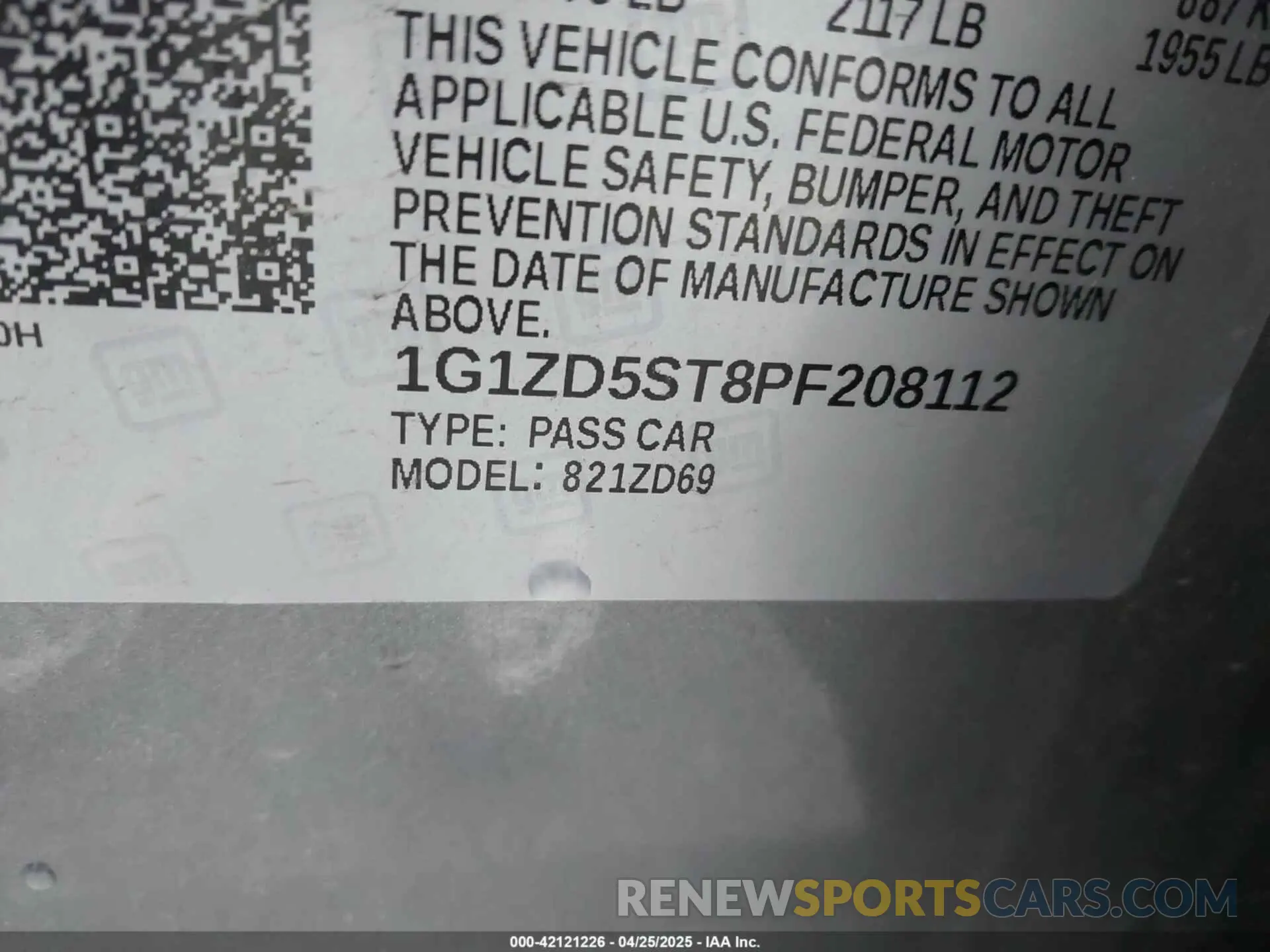 9 Photograph of a damaged car 1G1ZD5ST8PF208112 CHEVROLET MALIBU 2023