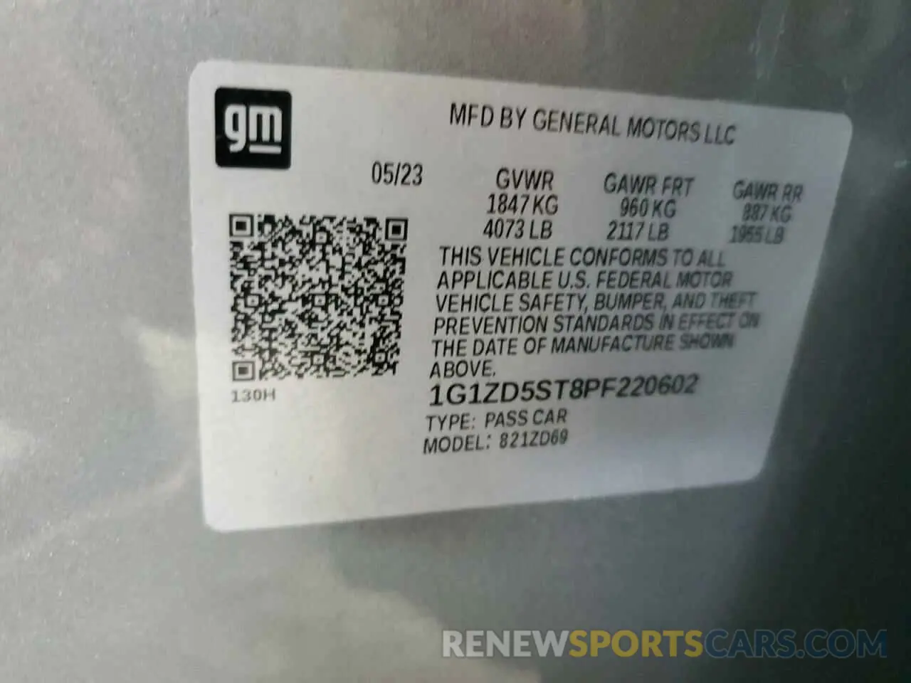 13 Photograph of a damaged car 1G1ZD5ST8PF220602 CHEVROLET MALIBU 2023