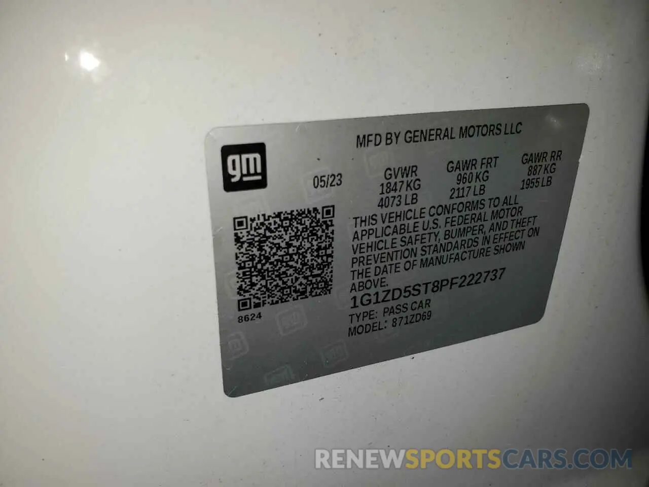 13 Photograph of a damaged car 1G1ZD5ST8PF222737 CHEVROLET MALIBU 2023