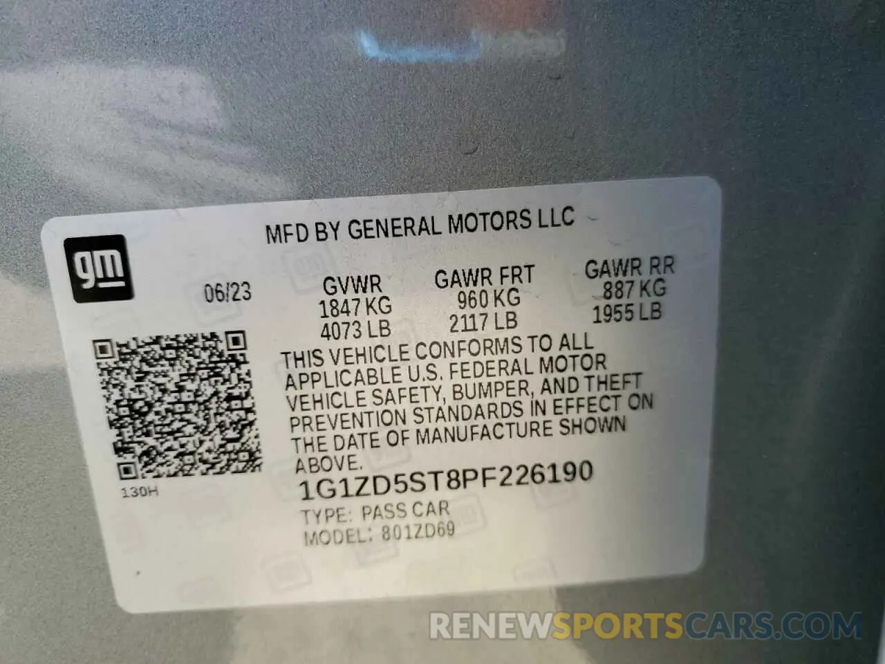 13 Photograph of a damaged car 1G1ZD5ST8PF226190 CHEVROLET MALIBU 2023